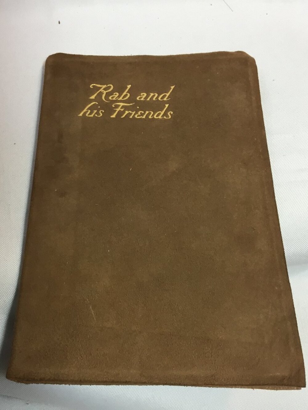VINTAGE BOOK RAB AND HIS FRIENDS BY JOHN BROWN SUEDE COVER ENGLAND RARE 1909